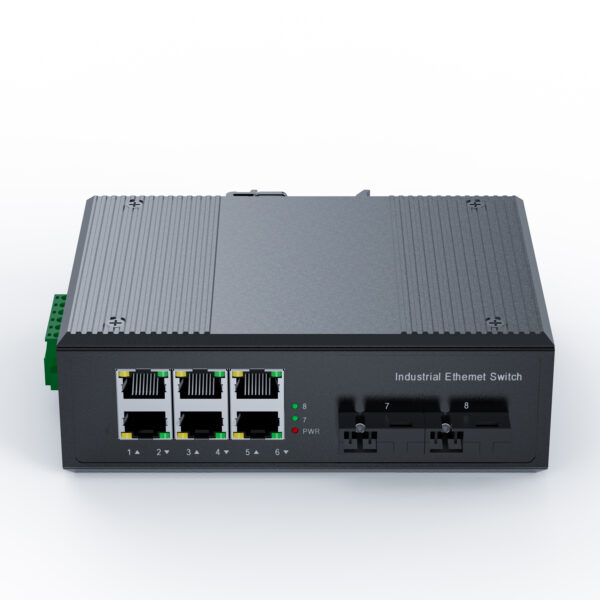 din rail industrial network switch 8 ports