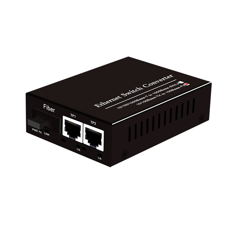 100m fiber optic media converter 1 Fiber 2 Ethernet Dual-Fibe