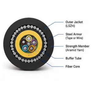 armored fiber optic cable exploded view