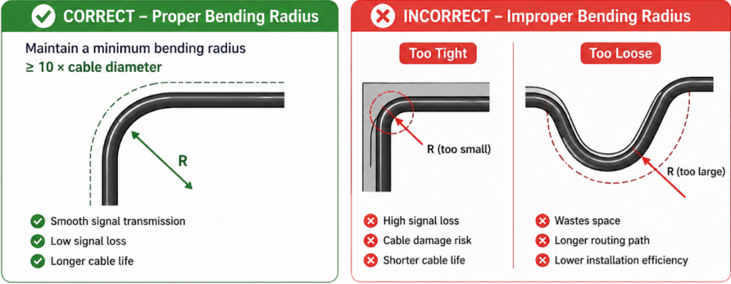 Cómo controlar el radio de curvatura de la fibra