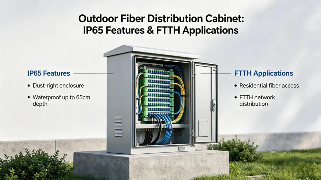 Gabinetes de distribución de fibra óptica para exteriores IP65 características y aplicaciones FTTH