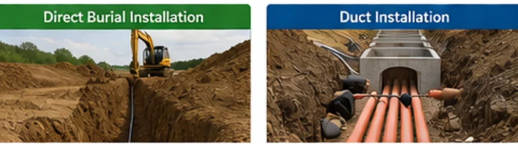 unground fiber optic cable installation methods