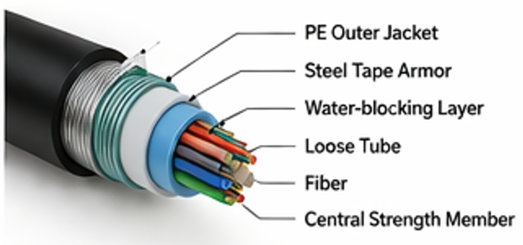 what does underground fiber cable look like