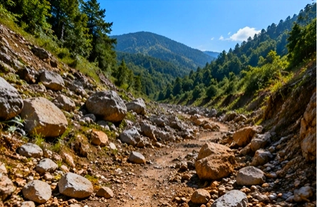 rocky soil or harsh terrain