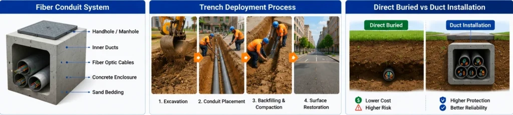 Proyecto de cable de fibra óptica subterráneo
