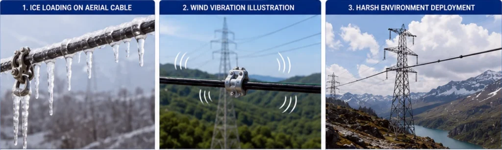 condiciones climáticas para cables ADSS