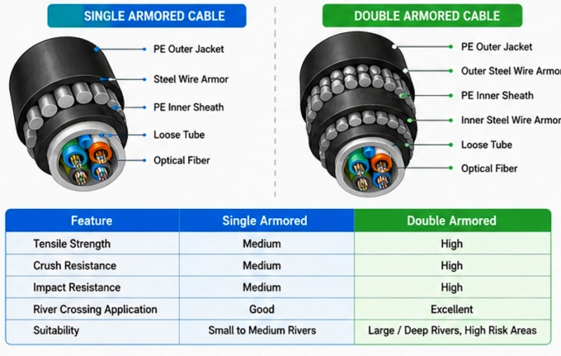 single armored cable vs double armored cable
