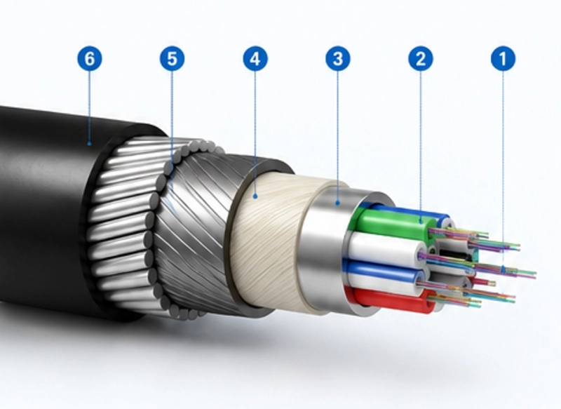 underwater fiber optic cable structure