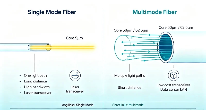 single mode vs multimode fiber